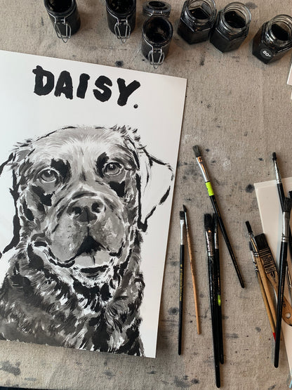 Inky Pooch Pawtrait - Glan Llyn Special