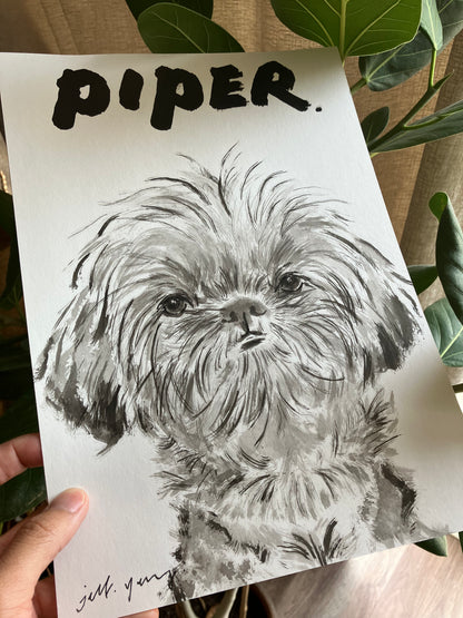 Inky Pooch Pawtrait - Glan Llyn Special