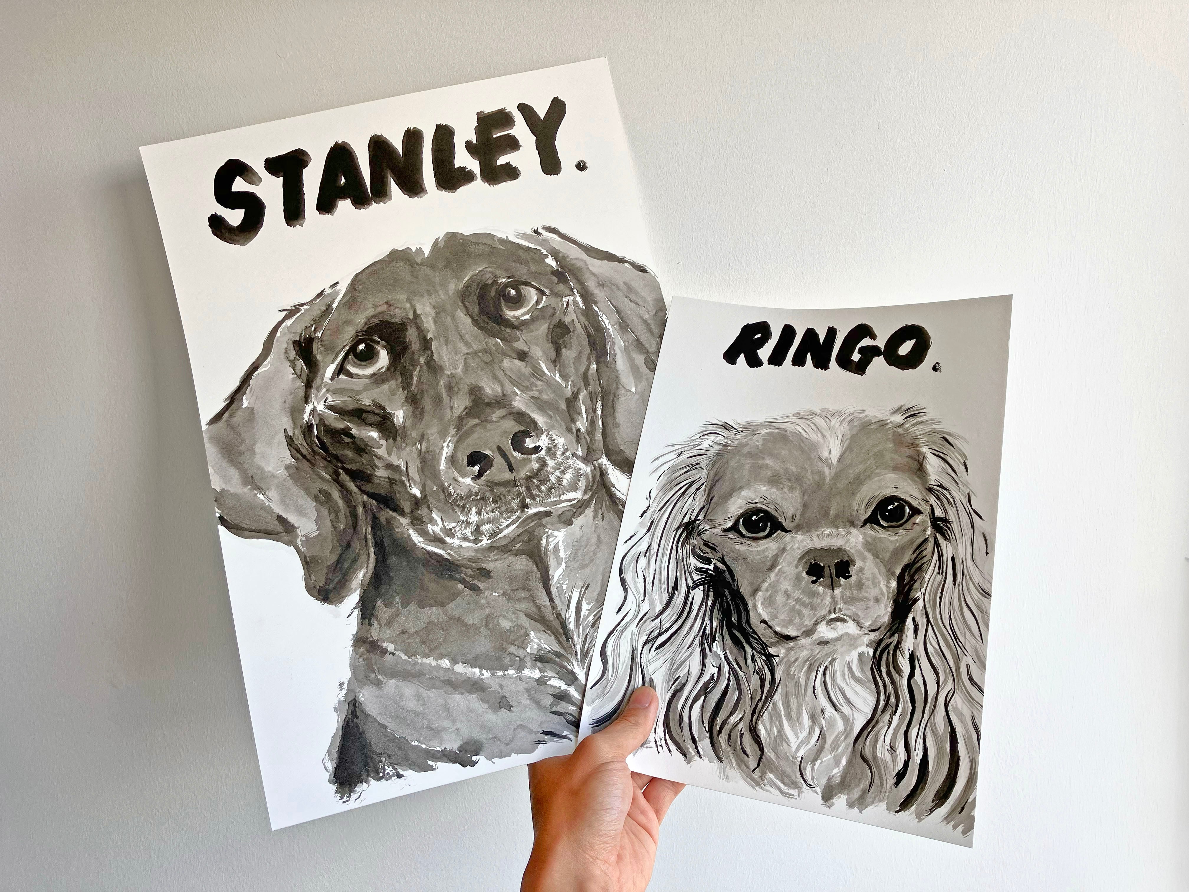 アイドル [MINYYUNY] Hand Lettering PET Black Inky Pooch Pawtrait – DOGS BY JEFF